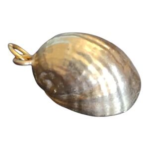 Vintage Gold tone Dipped Seashell Pendant or Charm Summer Beach Jewelry